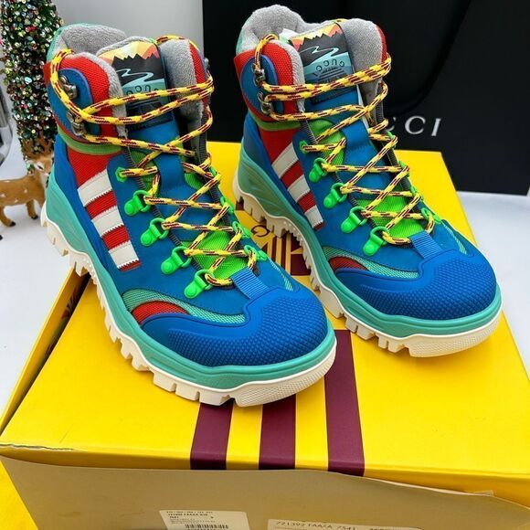 Men’s Gucci, X Adidas, leather training boots size 9, made in Italy - Picture 3 of 11